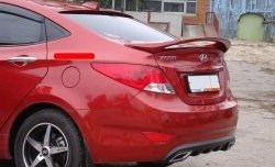 3 299 р. Козырёк на заднее лобовое стекло Sport v2  Hyundai Solaris  RBr (2010-2017), KIA Rio  3 QB (2011-2017) (Неокрашенный)  с доставкой в г. Тольятти. Увеличить фотографию 2