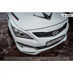 1 499 р. Реснички на фары Zeus Hyundai Solaris RBr седан дорестайлинг (2010-2014) (Неокрашенные)  с доставкой в г. Тольятти. Увеличить фотографию 5