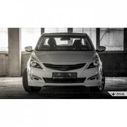 1 499 р. Реснички на фары Zeus Hyundai Solaris RBr седан дорестайлинг (2010-2014) (Неокрашенные)  с доставкой в г. Тольятти. Увеличить фотографию 6