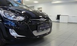 1 539 р. Сетка на бампер Russtal (хром) Hyundai Solaris RBr седан дорестайлинг (2010-2014)  с доставкой в г. Тольятти. Увеличить фотографию 5