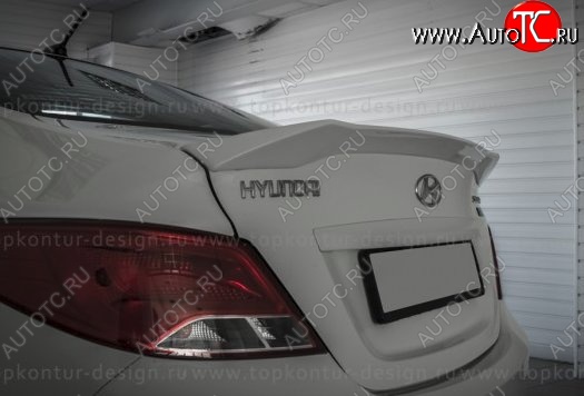 5 399 р. Лип спойлер Zeus Hyundai Solaris RBr седан дорестайлинг (2010-2014) (Неокрашенный)  с доставкой в г. Тольятти