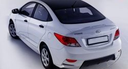 13 499 р. Задний бампер Sport Hyundai Solaris RBr седан дорестайлинг (2010-2014) (Неокрашенный)  с доставкой в г. Тольятти. Увеличить фотографию 2