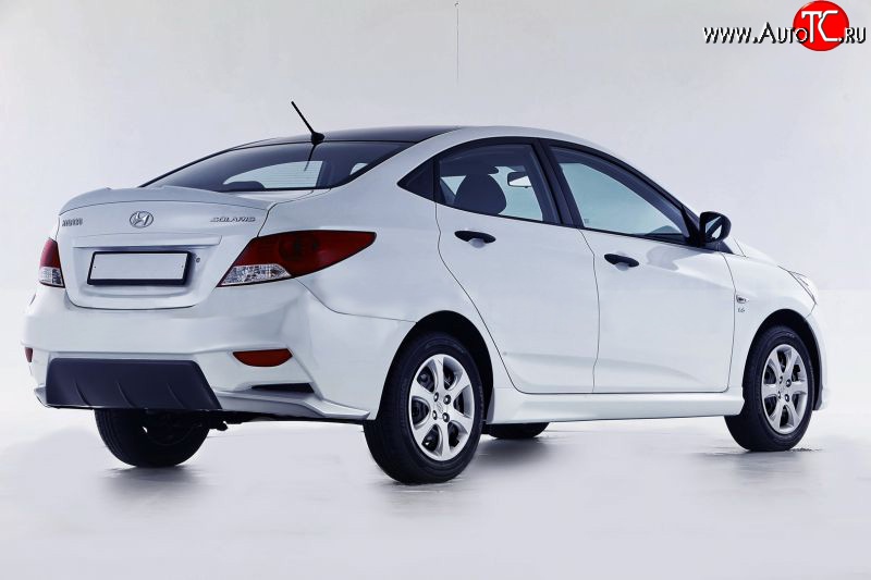 13 499 р. Задний бампер Sport Hyundai Solaris RBr седан дорестайлинг (2010-2014) (Неокрашенный)  с доставкой в г. Тольятти