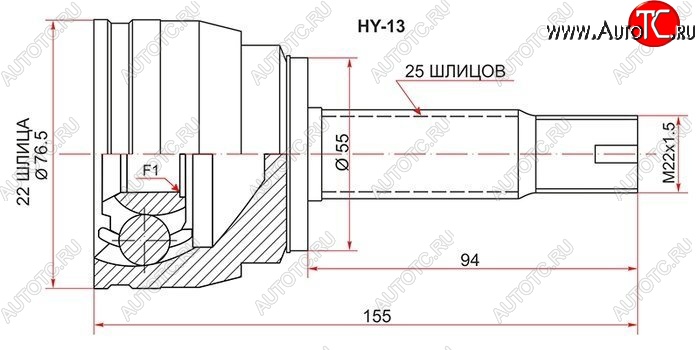 1 499 р. ШРУС (Россия) SAT (наружный) Hyundai Solaris RBr седан дорестайлинг (2010-2014)  с доставкой в г. Тольятти