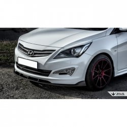 4 499 р. Накладка на передний бампер TopKontur Design Hyundai Solaris RBr седан рестайлинг (2014-2017) (Глянец под окраску, Неокрашенная)  с доставкой в г. Тольятти. Увеличить фотографию 2