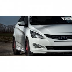 4 499 р. Накладка на передний бампер TopKontur Design Hyundai Solaris RBr седан рестайлинг (2014-2017) (Глянец под окраску, Неокрашенная)  с доставкой в г. Тольятти. Увеличить фотографию 8