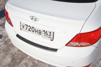 1 189 р. Накладка защитная на задний бампер Yuago Hyundai Solaris RBr седан рестайлинг (2014-2017)  с доставкой в г. Тольятти. Увеличить фотографию 4