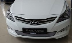 1 539 р. Сетка на бампер Russtal (хром)  Hyundai Solaris  RBr (2014-2017) седан рестайлинг  с доставкой в г. Тольятти. Увеличить фотографию 4