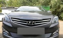 1 539 р. Сетка на бампер Russtal (хром)  Hyundai Solaris  RBr (2014-2017) седан рестайлинг  с доставкой в г. Тольятти. Увеличить фотографию 6