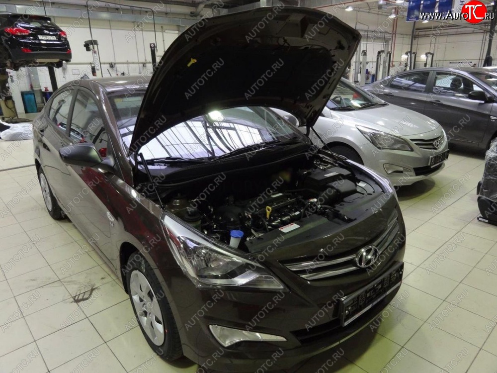 2 199 р. Газовые упоры капота Berkut Hyundai Solaris RBr седан рестайлинг (2014-2017)  с доставкой в г. Тольятти