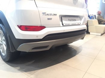 5 649 р. Накладка на задний бампер АвтоКрат Hyundai Tucson TL дорестайлинг (2015-2018) (Неокрашенная)  с доставкой в г. Тольятти. Увеличить фотографию 2