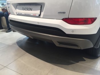 5 649 р. Накладка на задний бампер АвтоКрат Hyundai Tucson TL дорестайлинг (2015-2018) (Неокрашенная)  с доставкой в г. Тольятти. Увеличить фотографию 4