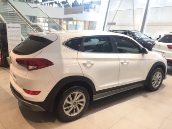 7 349 р. Пластиковые пороги АвтоКрат Hyundai Tucson TL дорестайлинг (2015-2018) (Неокрашенные)  с доставкой в г. Тольятти. Увеличить фотографию 3