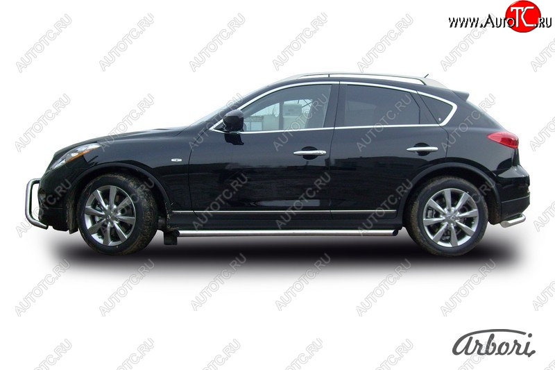 15 749 р. Защита штатных порогов Arbori (нержавейка, d57 mm). INFINITI EX35 J50 (2007-2013)  с доставкой в г. Тольятти