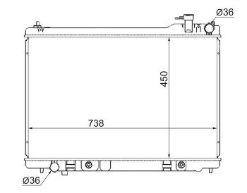 Радиатор двигателя (пластинчатый, МКПП/АКПП) SAT INFINITI FX35 S50 дорестайлинг (2002-2005)