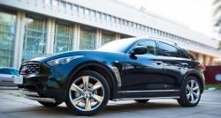 17 999 р. Защита порогов из круглой трубы диаметром 42 мм Russtal INFINITI FX37 S51 рестайлинг (2011-2013) (Защита порогов с со скосами на торцах (вариант 1))  с доставкой в г. Тольятти. Увеличить фотографию 2