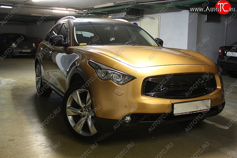 2 099 р. Реснички на фары Custom INFINITI FX50 S51 дорестайлинг (2008-2011) (Неокрашенные)  с доставкой в г. Тольятти