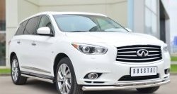 13 849 р. Защита порогов из круглой трубы диаметром 63 мм Russtal INFINITI JX35 (2012-2014) (Защита порогов с со скосами на торцах (вариант 1))  с доставкой в г. Тольятти. Увеличить фотографию 5