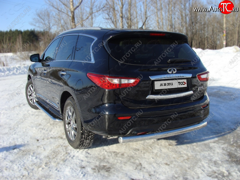 24 999 р. Защита заднего бампера (овальная) ТСС 75х42 мм  INFINITI JX35 (2012-2014)  с доставкой в г. Тольятти