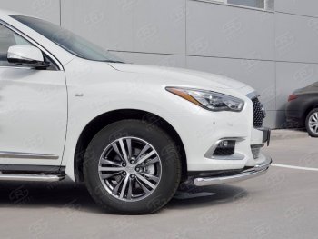 22 899 р. Защита переднего бампера (2 трубыØ63 и 42 мм, нержавейка) SLITKOFF INFINITI QX60 L50 рестайлинг (2016-2021)  с доставкой в г. Тольятти. Увеличить фотографию 3