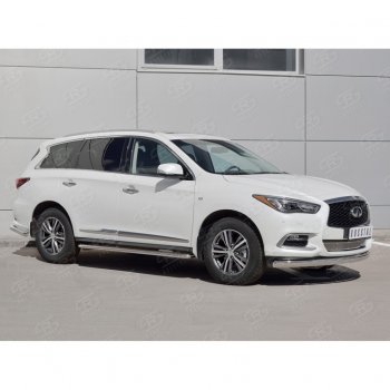 17 749 р. Защита переднего бампера (Ø75х42 мм, нержавейка) Russtal INFINITI QX60 L50 рестайлинг (2016-2021)  с доставкой в г. Тольятти. Увеличить фотографию 3