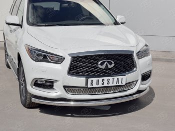 Защита заднего бампера (Ø63 мм, нержавейка) SLITKOFF INFINITI QX60 L50 рестайлинг (2016-2021)