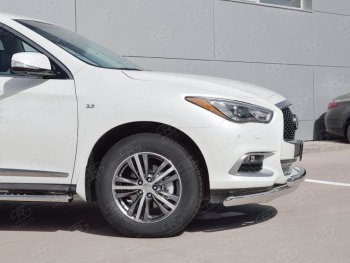 27 999 р. Защита переднего бампера (2 трубыØ75х42 мм, нержавейка) Russtal INFINITI QX60 L50 рестайлинг (2016-2021)  с доставкой в г. Тольятти. Увеличить фотографию 3