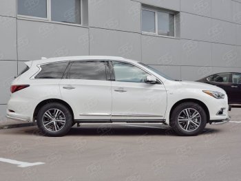 24 649 р. Широкая защита порогов с трубой диаметром 42 мм SLITKOFF v1 INFINITI QX60 L50 рестайлинг (2016-2021)  с доставкой в г. Тольятти. Увеличить фотографию 3