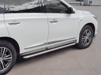 22 999 р. Широкая защита порогов с трубой диаметром 42 мм SLITKOFF v2 INFINITI QX60 L50 рестайлинг (2016-2021)  с доставкой в г. Тольятти. Увеличить фотографию 3