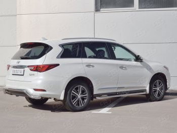 18 699 р. Защита заднего бампера (Ø63 мм волна, нержавейка) SLITKOFF INFINITI QX60 L50 рестайлинг (2016-2021)  с доставкой в г. Тольятти. Увеличить фотографию 2