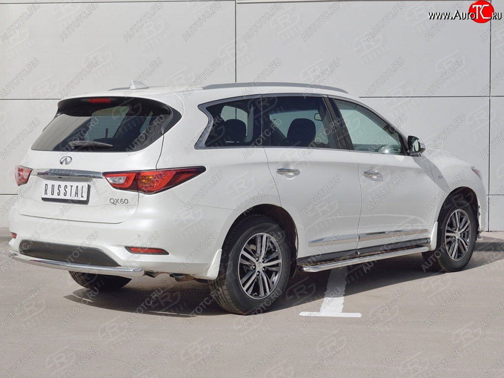 17 649 р. Одинарная защита заднего бампера из трубы d63 мм SLITKOFF INFINITI QX60 L50 рестайлинг (2016-2021)  с доставкой в г. Тольятти