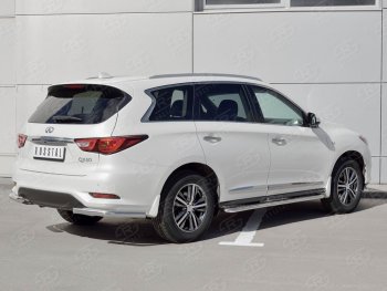 14 999 р. Защита заднего бампера (Ø63 мм уголки, нержавейка) SLITKOFF INFINITI QX60 L50 рестайлинг (2016-2021)  с доставкой в г. Тольятти. Увеличить фотографию 3