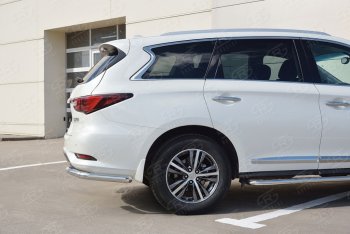 Защита заднего бампера (Ø63 мм уголки, нержавейка) SLITKOFF INFINITI (Инфинити) QX60 (КуХ60)  L50 (2016-2021) L50 рестайлинг