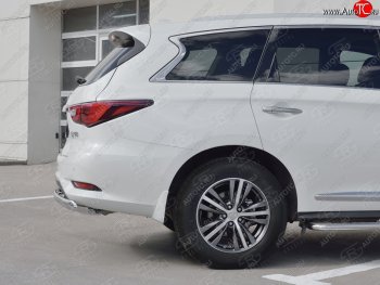 17 749 р. Защита заднего бампера (Ø75x42 мм, нержавейка) Russtal INFINITI QX60 L50 рестайлинг (2016-2021)  с доставкой в г. Тольятти. Увеличить фотографию 2