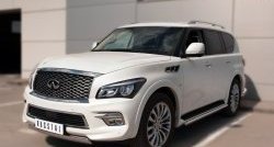 20 999 р. Защита переднего бампера (Ø75х42 мм, нержавейка) Russtal INFINITI QX80 Z62 1-ый рестайлинг (2014-2018)  с доставкой в г. Тольятти. Увеличить фотографию 4