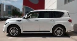 16 549 р. Защита порогов из круглой трубы диаметром 42 мм SLITKOFF INFINITI QX80 Z62 1-ый рестайлинг (2014-2018)  с доставкой в г. Тольятти. Увеличить фотографию 4