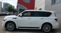 14 999 р. Защита порогов из круглой укороченной трубы диаметром 42 мм SLITKOFF INFINITI QX80 Z62 1-ый рестайлинг (2014-2018)  с доставкой в г. Тольятти. Увеличить фотографию 4