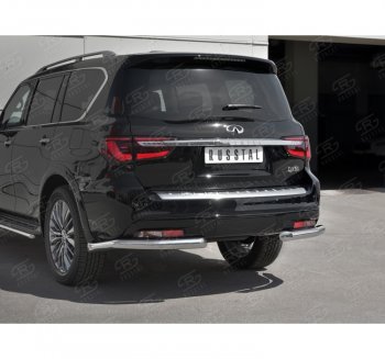 18 699 р. Защита заднего бампера (Ø76 мм уголки, нержавейка) SLITKOFF INFINITI QX80 Z62 2-ой рестайлинг (2018-2024)  с доставкой в г. Тольятти. Увеличить фотографию 3