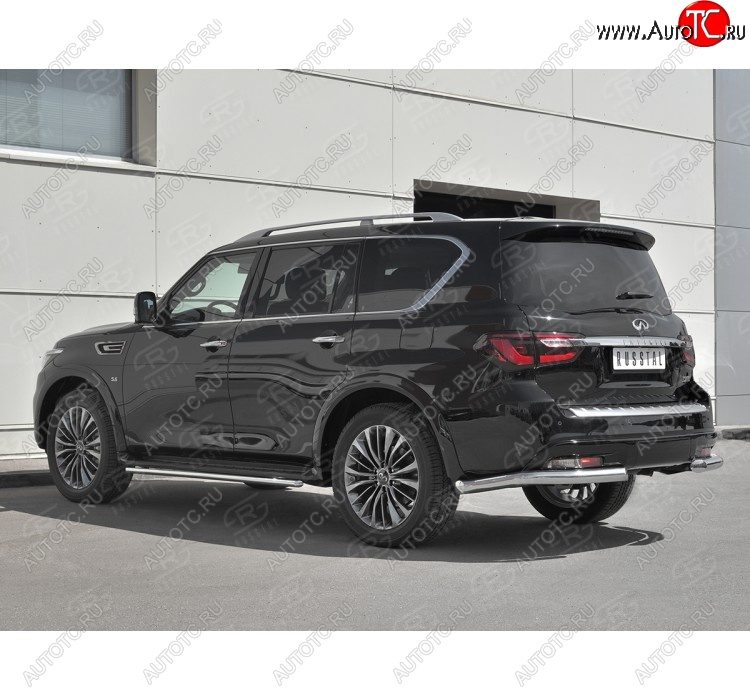 18 699 р. Защита заднего бампера (Ø76 мм уголки, нержавейка) SLITKOFF INFINITI QX80 Z62 2-ой рестайлинг (2018-2024)  с доставкой в г. Тольятти