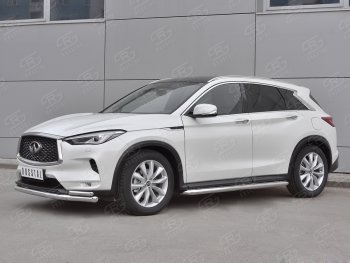 21 749 р. Защита переднего бампера (2 трубы Ø63 и 42 мм, нержавейка) SLITKOFF  INFINITI Qx50  J55 (2017-2022)  с доставкой в г. Тольятти. Увеличить фотографию 3