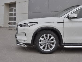 21 749 р. Защита переднего бампера (2 трубы Ø63 и 42 мм, нержавейка) SLITKOFF  INFINITI Qx50  J55 (2017-2022)  с доставкой в г. Тольятти. Увеличить фотографию 4