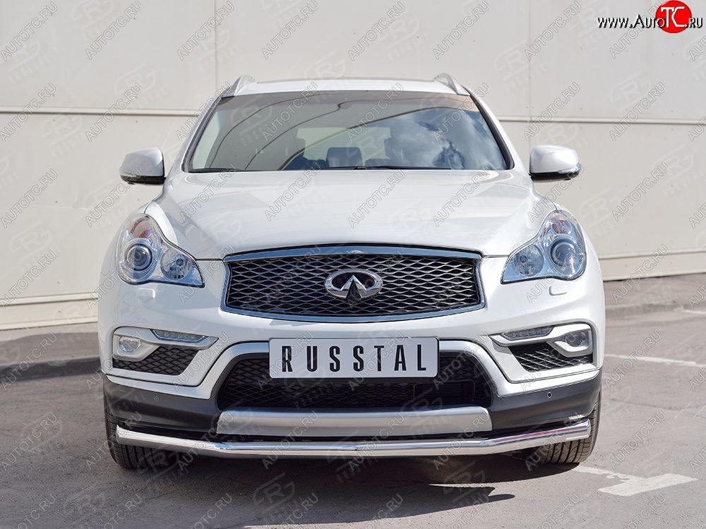 15 599 р. Защита переднего бампера (Ø63 мм, нержавейка) SLITKOFF INFINITI Qx50 J50 дорестайлинг (2013-2016)  с доставкой в г. Тольятти