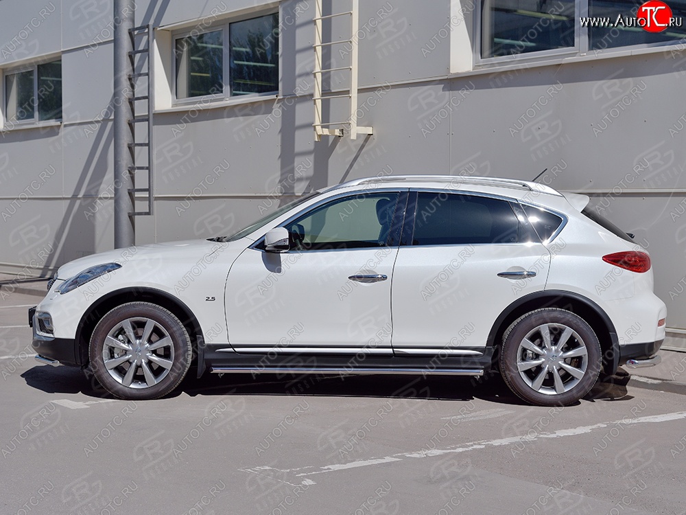 17 299 р. Защита порогов из круглой трубы диаметром 42 мм (рестайлинг) SLITKOFF INFINITI Qx50 J50 дорестайлинг (2013-2016)  с доставкой в г. Тольятти