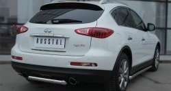 Одинарная защита заднего бампера из короткой трубы диаметром 63 мм SLITKOFF INFINITI Qx50 J50 дорестайлинг (2013-2016)