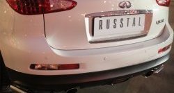 13 999 р. Защита заднего бампера (Ø42 мм уголки, нержавейка) SLITKOFF INFINITI Qx50 J50 дорестайлинг (2013-2016)  с доставкой в г. Тольятти. Увеличить фотографию 3