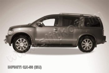 Защита штатного порога d42 Slitkoff INFINITI QX56 JA60 рестайлинг (2007-2010)