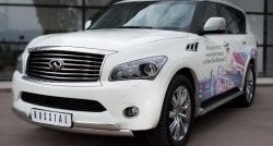 26 399 р. Защита переднего бампера (2 трубыØ76х42 мм, нержавейка) Russtal INFINITI QX56 Z62 (2010-2013)  с доставкой в г. Тольятти. Увеличить фотографию 4