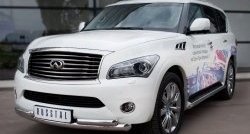 20 749 р. Защита переднего бампера (2 трубыØ76 и 63 мм, нержавейка) SLITKOFF INFINITI QX56 Z62 (2010-2013)  с доставкой в г. Тольятти. Увеличить фотографию 4