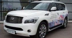 17 299 р. Защита переднего бампера (Ø75х42 мм, нержавейка) Russtal INFINITI QX56 Z62 (2010-2013)  с доставкой в г. Тольятти. Увеличить фотографию 4