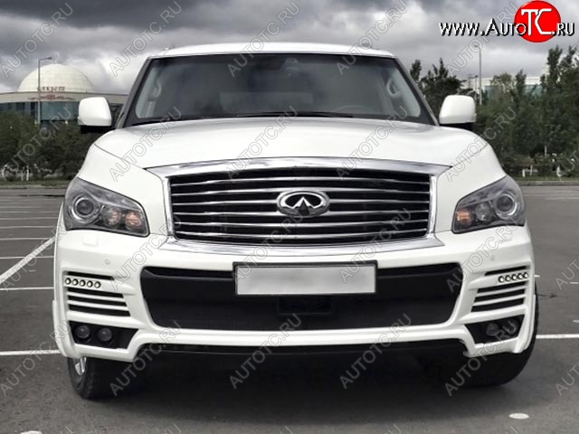 42 299 р. Передний бампер MzSpeed INFINITI QX56 Z62 (2010-2013) (Неокрашенный)  с доставкой в г. Тольятти